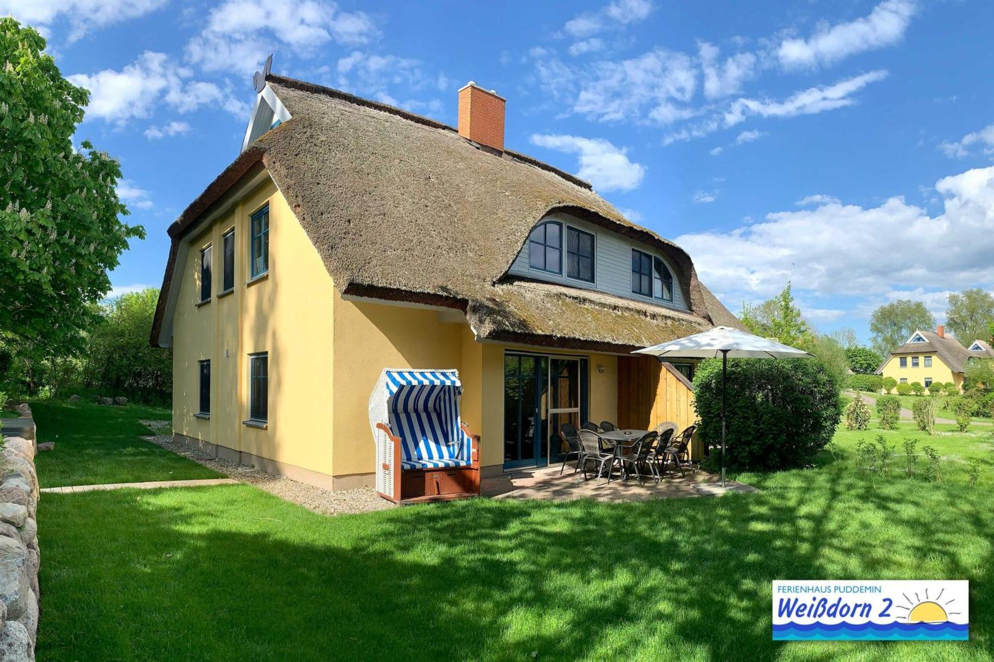 Familienfreundliches Reetdachhaus Weissdorn 2 Villa Puddemin Exterior photo
